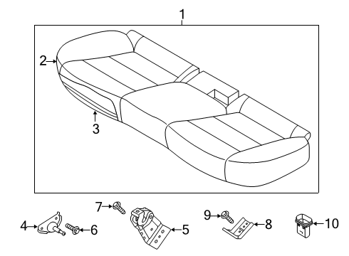 2020 Kia Forte Rear Seat Components Cushion Assembly-Rr Seat Diagram for 89100M6400B5J