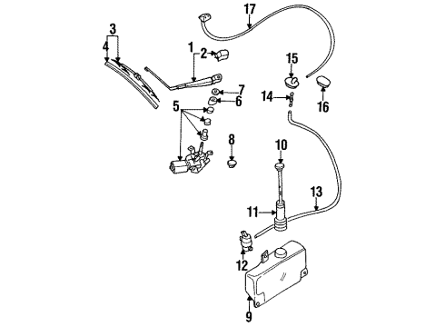 1993 Dodge Stealth Wiper & Washer Components Blade-WIPER Diagram for WB00000BAA