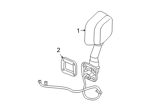 2009 Hummer H2 Outside Mirrors Mirror Outside Diagram for 25774403