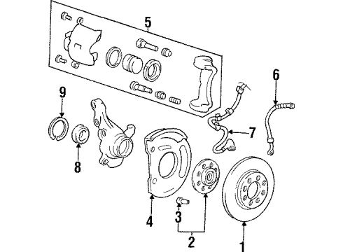 1998 Hyundai Sonata Anti-Lock Brakes CALIPER Kit-Front Brake, RH Diagram for 58190-34A20