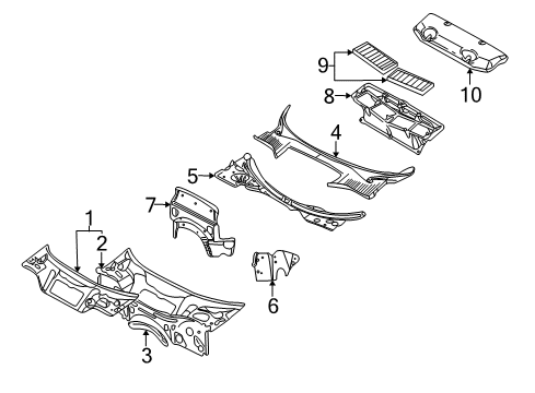 2001 BMW Z8 Cowl Micronair Cabin Air Filter Diagram for 64312339891