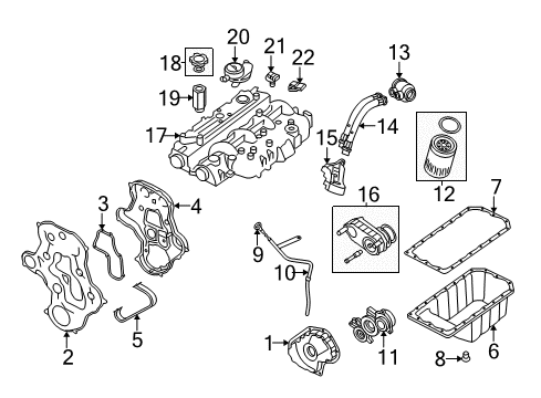 2006 Jeep Liberty Engine Parts, Mounts, Cylinder Head & Valves, Camshaft & Timing, Oil Pan, Oil Pump, Balance Shafts, Crankshaft & Bearings, Pistons, Rings & Bearings Gasket-Timing Cover Diagram for 5066921AA