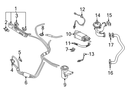 1999 Lexus ES300 EGR System Valve Diagram for 25719-20020