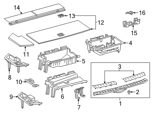 2022 Lexus RX450hL Interior Trim - Rear Body Bracket, Deck Floor Diagram for 58457-48010