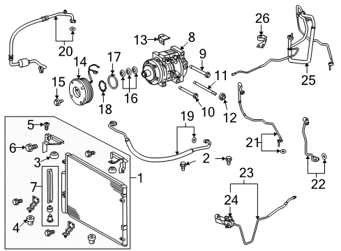 2011 Lexus LX570 A/C Condenser, Compressor & Lines Blower Assy, W/Shroud Diagram for 88590-60082