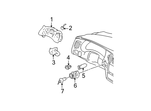 2004 Chevrolet Monte Carlo Switches Cluster Connector Diagram for 12110259