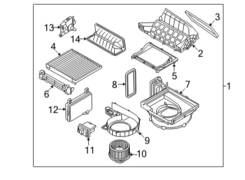 2015 Kia K900 A/C & Heater Control Units Cover Assembly-Air Filter Diagram for 97129-3T000