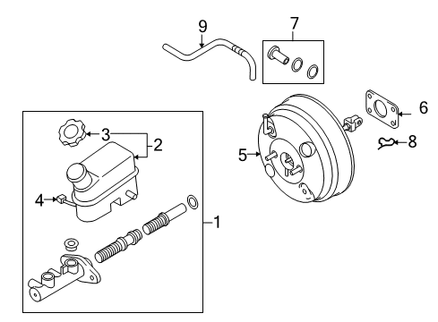 2011 Hyundai Tucson Dash Panel Components Cylinder Assembly-Brake Diagram for 585102S201DS