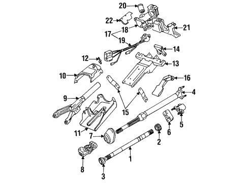 1990 BMW 535i Ignition Lock Steering Shaft Diagram for 32311161582