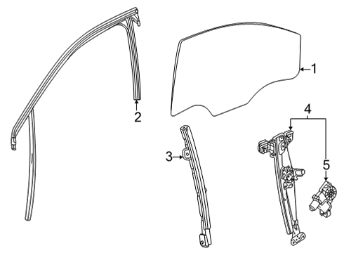 2021 Buick Encore GX Rear Door Run Channel Diagram for 42758036