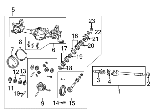 2011 Ram 2500 Front Axle & Carrier Axle-Service Front Diagram for 68065442AB