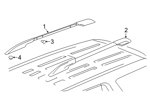 2020 GMC Acadia Luggage Carrier Side Rail Plug Diagram for 84122996