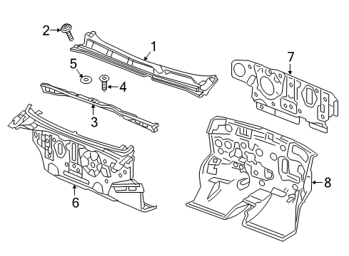 2017 Chevrolet Spark Cowl Insulator Diagram for 94516871