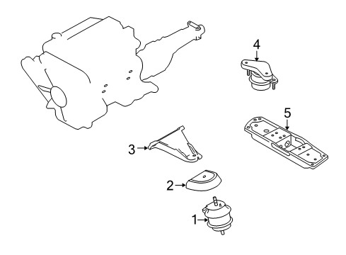 2007 Infiniti M45 Engine & Trans Mounting Bracket-Engine Mounting, Rh Diagram for 11232-EH000