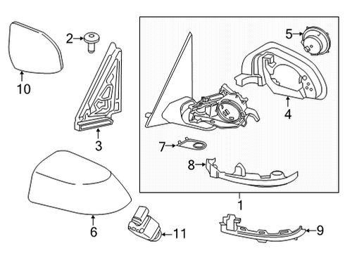 2020 BMW X5 Mirrors OUTSIDE MIRROR HEATED WITH M Diagram for 51168080280