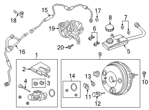 2016 Ford C-Max Dash Panel Components Reservoir Grommet Diagram for 6E5Z-2L074-A