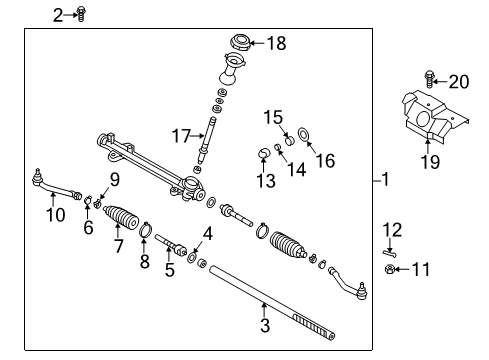 2016 Hyundai Santa Fe Sport Steering Column & Wheel, Steering Gear & Linkage Bellows-Steering Gear Box Diagram for 577404Z000