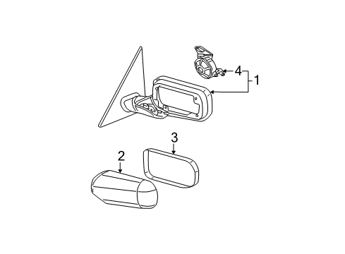 2002 BMW 325i Outside Mirrors Outside Mirror Heated With Memory, Right Diagram for 51167003440