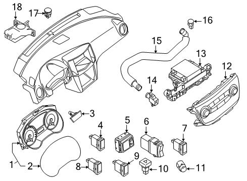 2015 Nissan Sentra Automatic Temperature Controls Switch Assy-Trunk Opener Diagram for 25380-9Y000