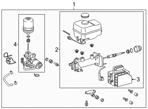 2015 Toyota Tacoma Hydraulic System Booster Assembly Diagram for 47050-04055