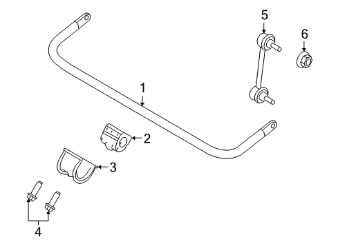 2010 Ford Transit Connect Stabilizer Bar & Components - Rear Stabilizer Link Nut Diagram for -W709174-S443