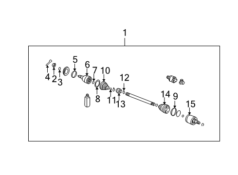 2005 Hyundai Tiburon Drive Axles - Front Boot Kit-Front Axle Wheel Side LH Diagram for 49509-2CH10