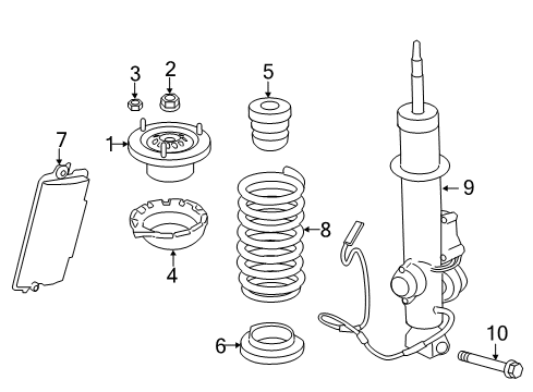 2009 BMW 750i Ride Control - Rear Rear Right Spring Strut Diagram for 37126791674