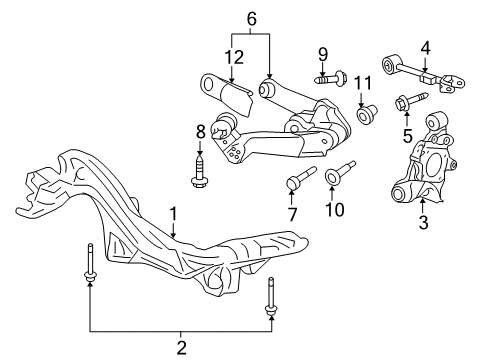 2012 Honda CR-V Rear Suspension Components, Upper Control Arm, Stabilizer Bar Protector, LWR Arm Diagram for 52352-T0A-A00