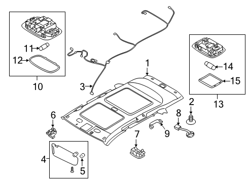 2012 Kia Sorento Interior Trim - Roof Lamp Assembly-Room Diagram for 928501U100H9