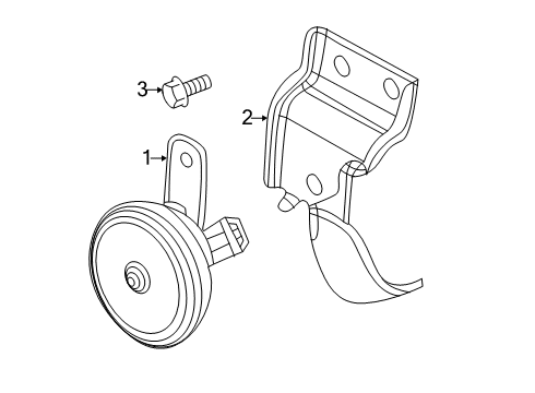 2022 Honda Insight Horn Horn Assembly Diagram for 38100-TXM-A02