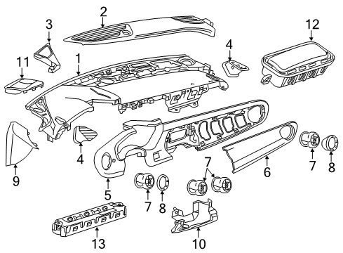 2020 Chevrolet Camaro Cluster & Switches, Instrument Panel Cluster Diagram for 84726921