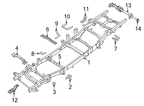 2013 Ram 1500 Frame & Components CROSSMEMBER-Transmission Diagram for 68209582AA