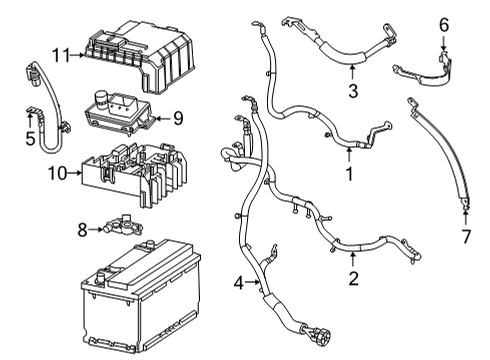 2021 Cadillac Escalade Battery Cables Glow Plug Diagram for 55496294