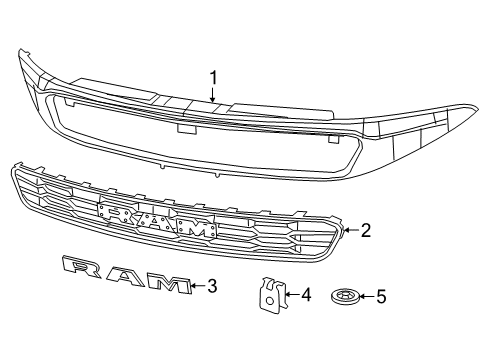 2021 Ram ProMaster City Grille & Components U Nut Diagram for 68263610AA