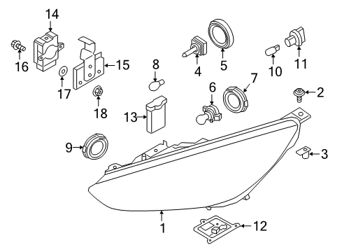 2018 Ford Focus Headlamps Module Diagram for F1EZ-15442-A