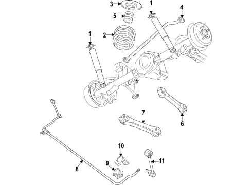 2020 Jeep Gladiator Suspension Components, Lower Control Arm, Upper Control Arm, Stabilizer Bar Rear Suspension Diagram for 68341496AC