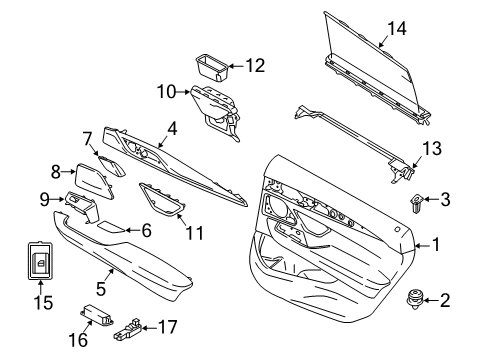 2018 BMW 640i xDrive Gran Turismo Interior Trim - Rear Door Inner Channel Sealing, Rear Left Diagram for 51357392347