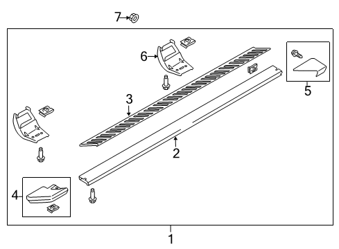 2019 Ford F-150 Running Board Step Assembly Diagram for FL3Z-16450-GD