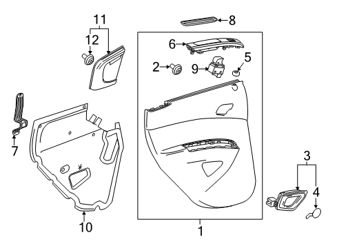 2013 Chevrolet Spark Rear Door Water Deflector Diagram for 95060347