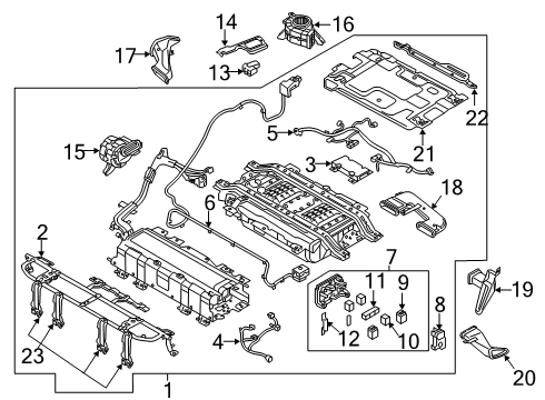 2022 Hyundai Ioniq Battery Blower Unit Assembly-Battery Cooling Diagram for 37580-G5610