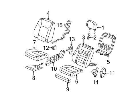 2011 Honda Pilot Passenger Seat Components Cover, R. Reclining (Outer) *B167L* (BALTIC BLUE) Diagram for 81238-SZA-A01ZA