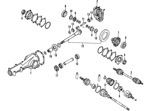 1987 Nissan Stanza Rear Axle, Axle Shafts & Joints, Differential, Drive Axles, Propeller Shaft Seal-Oil Diagram for 38342-21000