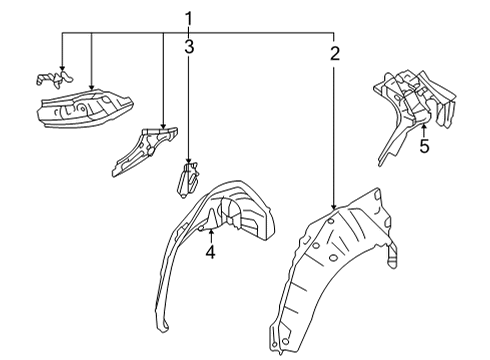 2022 Toyota GR86 Inner Structure - Quarter Panel Lock Pillar Reinforcement Diagram for SU003-09115