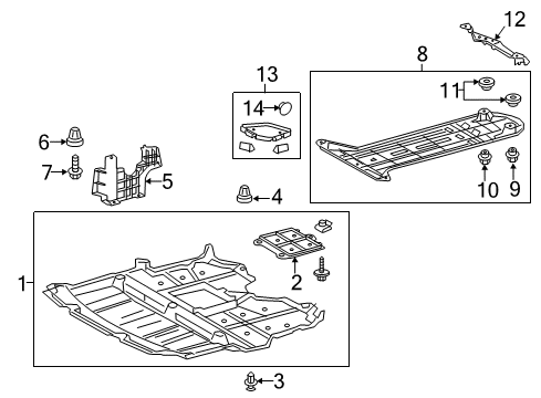 2015 Lexus RC F Splash Shields Side Cover Clip Diagram for 90467-09051