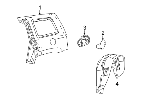 2011 Jeep Patriot Quarter Panel & Components Panel-Body Side Aperture Rear Diagram for 68019178AB