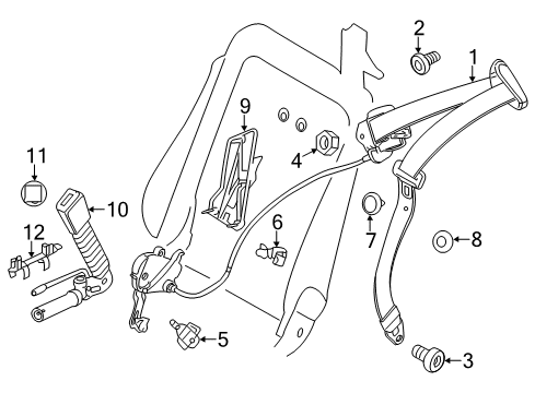 2007 BMW 328i Seat Belt Fillister Head Screw Diagram for 07149144403