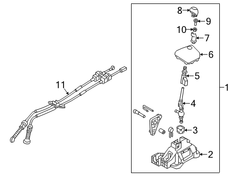 2020 Hyundai Elantra GT Gear Shift Control - MT Lever Assembly-Manual Transmission Diagram for 43700-G3200-RUG