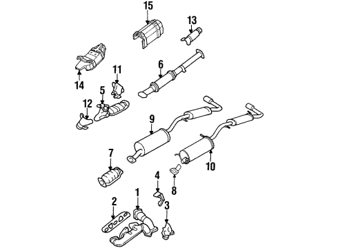 1998 Nissan Quest Exhaust Components Muffler Assy-Exhaust Main Diagram for 20100-6B705