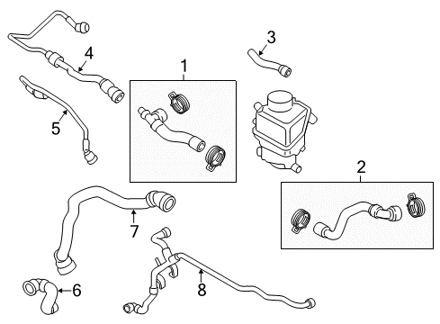 2012 BMW 650i Hoses, Lines & Pipes Engine Coolant Hose Diagram for 17127592649