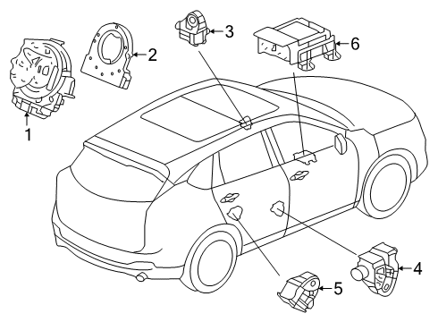 2020 Acura RDX Air Bag Components Reel Assembly, Cable Diagram for 77900-TJB-D61